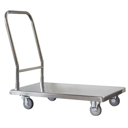Pinpoint 500 lbs Stainless Steel Platform Truck Silver - 33.5 x 21.75 x 35.5 in. PI2771582